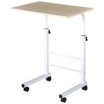 Mesa de computador para Hogar escritorio Altura Ajustável Mesa Compacta com Rodas 60x40x68 - 78cm Cor Branco
