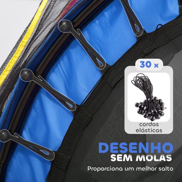 Trampolim Infantil Ø140x190 cm Trampolim para Crianças de 3 - 6 Anos com Rede de Segurança Carga 45 kg para Interior Azul