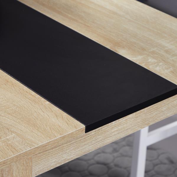 Mesa de Sala de Jantar para 4 - 6 Pessoas Estilo Moderno com Bancada de Melamina de Madeira Carga 50 kg 120x69x75 cm Madeira e Preto