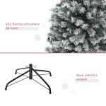 Árvore de Natal 180 cm Árvore de Natal Artificial Nevado com 492 Ramos e Suporte de Metal Verde e Branco