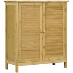 Aparador de Bambu de 2 Portas Aparador Boémio com 2 Prateleiras para Cozinha Entrada 60x27x67,5 cm Madeira