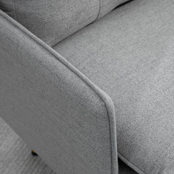 Poltrona Sala de Estar Poltrona Relax com Apoio para os Braços Assento Acolchoado e Pés de Aço 76x68x80 cm Cinza