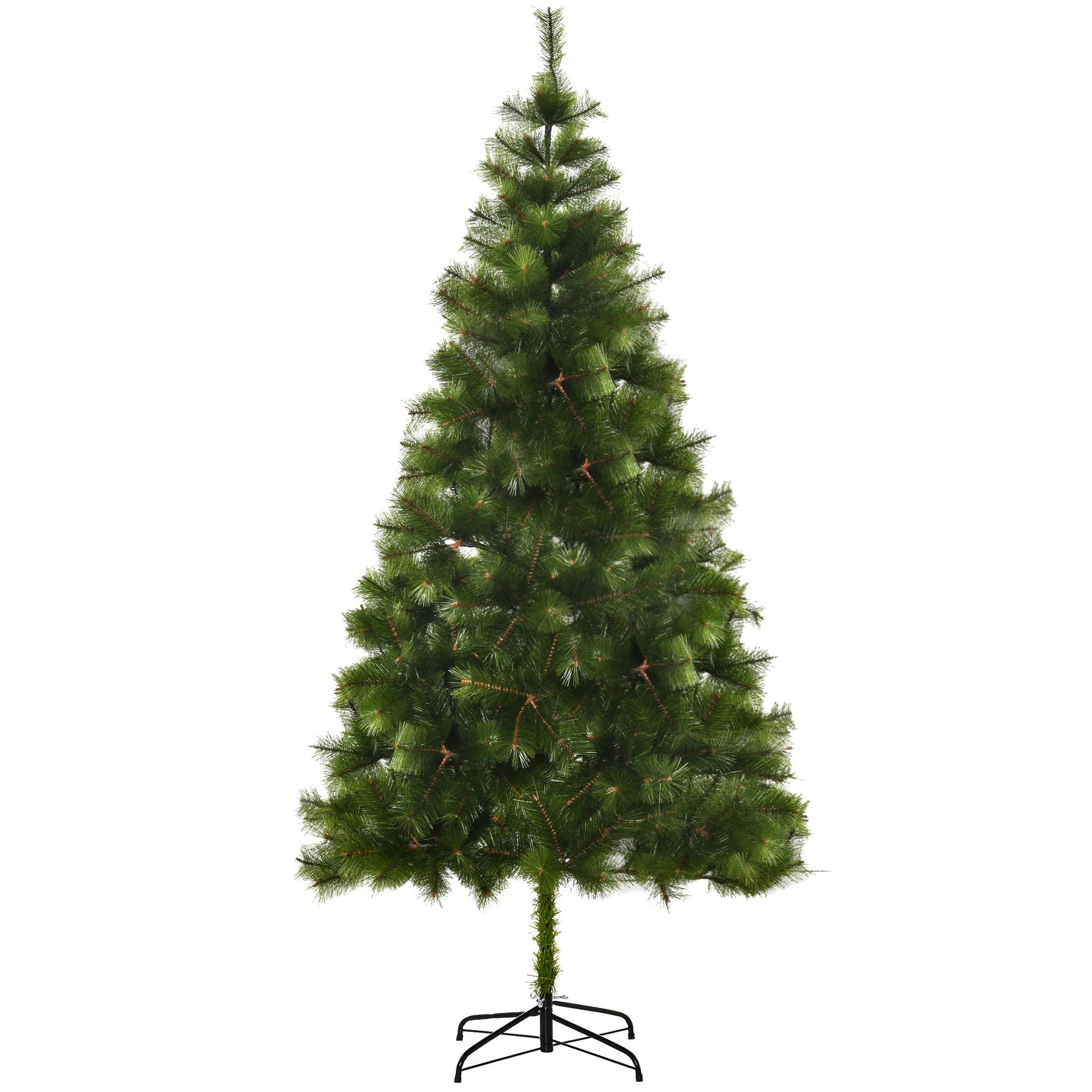 Árvore de Natal 210cm Árvore de Natal Artificial com 505 Ramos e Suporte Metálico Ø90x210cm Verde