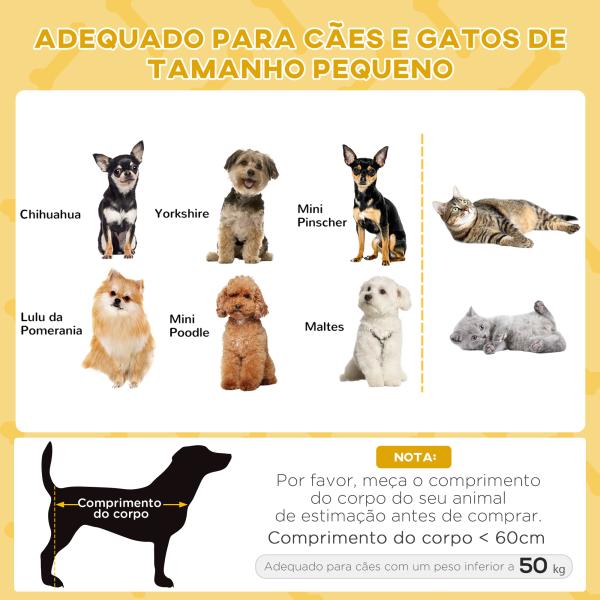 Cama Elevada para Gatos Cama para Cães Miniatura com Almofada Lavável Corda de Seagrass Estrutura de Madeira Ø48x24,5 cm Bege