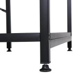 Mesa para Computador com Prateleiras Pés Ajustáveis ​​Moldura de Metal 140x60x93 cm