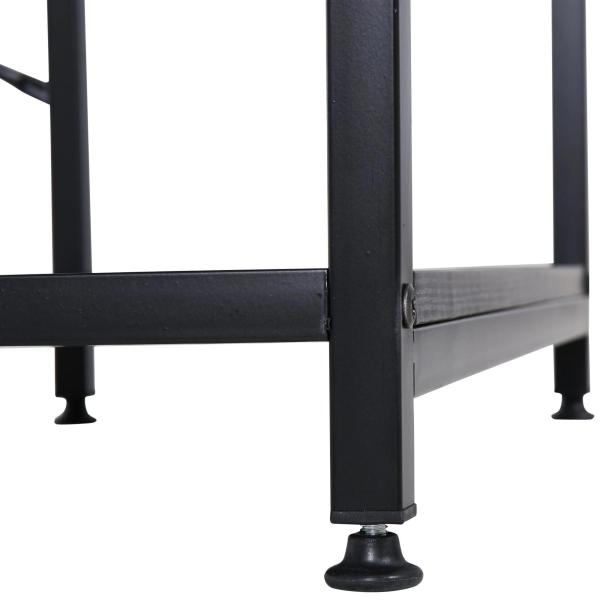 Mesa para Computador com Prateleiras Pés Ajustáveis ​​Moldura de Metal 140x60x93 cm