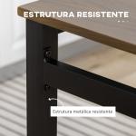 Conjunto de Mesa e Cadeiras de Refeição Mesa de Cozinha Retangular com 4 Cadeiras Estilo Moderno Castanho Escuro e Preto