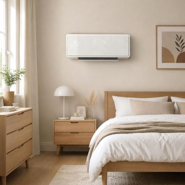 Aquecedor Elétrico Cerâmico de Parede 2000W com 3 Modos Temporizador Detecção de Janelas Abertas 54x18,7x12,3 cm Branco