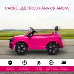 Carro Elétrico Infantil para 3 - 5 anos Licença Audi RS Q8 com Bateria 6V Controle a Distância Música MP3 Buzina e Luzes Velocidade Máx. 3km/h 101x62x51cm Rosa