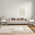 Conjunto de 2 Mesas de Cabeceira Nórdicas com Cantos Arredondados, Gaveta e Prateleira Aberta 40x35x45 cm Branco
