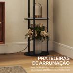 Candeeiro de Pé com Prateleiras 3 Temperaturas de Cor Controlo Remoto e Casquilho E27 Ø29x158 cm Preto