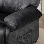 Poltrona Relax Reclinável com Apoio para os Pés Retrátil Encosto Alto Bolso Lateral Acolchoado Grosso 88x91x108 cm Preto