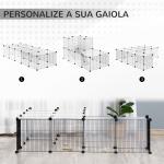 Recinto para Animais Pequenos com 27 Painéis e Forma Personalizável 140x70x70 cm Transparente e Preto