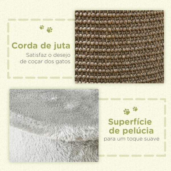 Poste de Arranhar para Gatos 58 cm Arranhador para Gatos com Poste de Sisal e Bolas Suspensas 34x25,5x58 cm Cinza