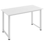 Secretária Moderna Mesa de Estudo com Estrutura de Aço e Pés Ajustáveis Mesa de Computador 120x60x76 cm Branco