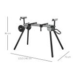Suporte universal para serra de esquadria dobrável com distância de trabalho ajustável 123,5 - 245x73x96 cm Preto