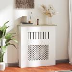 Cobertura para Radiadores Proteção Radiador de MDF 78x19x81 cm Desenho Moderno de Ripas Branco