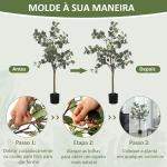 Eucalipto Artificial 120 cm Planta Artificial Decorativa Grande Árvore Artificial de Interior com 230 Folhas Verde