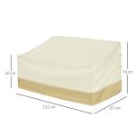 Capa Protetora para Móveis de Jardim 152x87x59 - 79 cm com Tecido Oxford 600D Impermeável e Fivela Bege e Creme