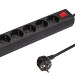 Extensão Sextupla Terra c/ Interruptor (1,5 mts) - Preto