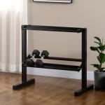 Suporte para Halteres de 2 Níveis Suporte de Armazenamento para Halteres 92,5x50,5x80,5 cm Preto