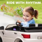 Carro Elétrico SUV Infantil 12V com 2 Motores Controlo Remoto Faróis Buzina Bluetooth Música USB e Abertura de Porta 3 - 5km/h 110x68x52cm Branco
