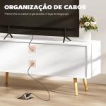 Móvel de TV para Televisores de até 55 Polegadas com 2 Portas 2 Prateleiras de Armazenamento 120x34x50cm Branco