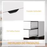 Gaveteiro de Escritório com Rodas, 5 Gavetas, Prateleira Ajustável e Suporte para Impressora, 78x40x66,5 cm, Branco