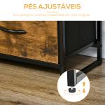 Cómoda com 4 Gavetas de Tecido Dobrável e 2 Prateleiras Abertas Estilo Industrial 84x30x71,4cm Marrom Rústico