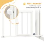 Barreira de Segurança para Cães 74 - 80 cm Porta de Segurança para Animais com Montagem a Pressão e Duplo Bloqueio Branco