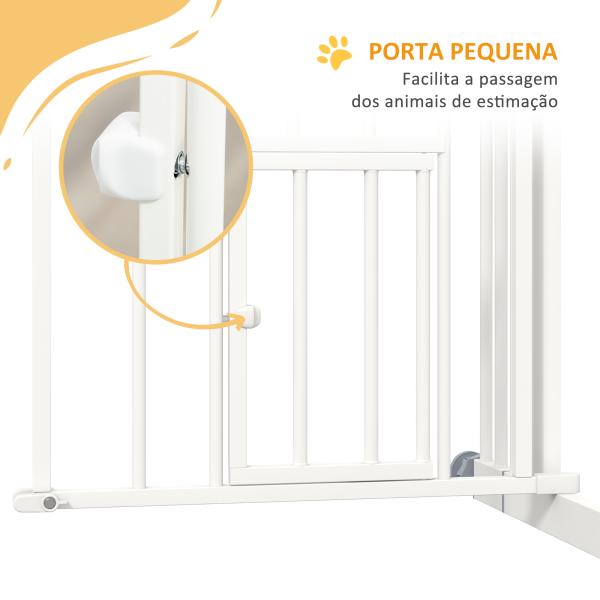 Barreira de Segurança para Cães 74 - 80 cm Porta de Segurança para Animais com Montagem a Pressão e Duplo Bloqueio Branco