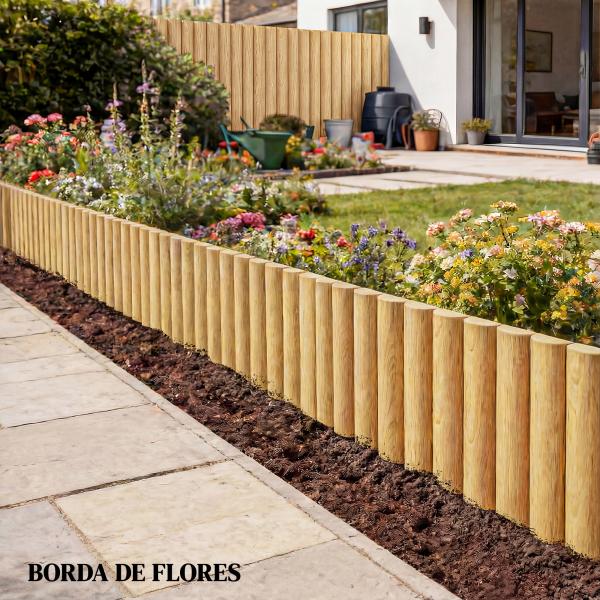 Cerca de Jardim em Madeira Painel Decorativo Resistente e Fácil de Instalar para Pátio Relva Caminho 176x38 cm Madeira