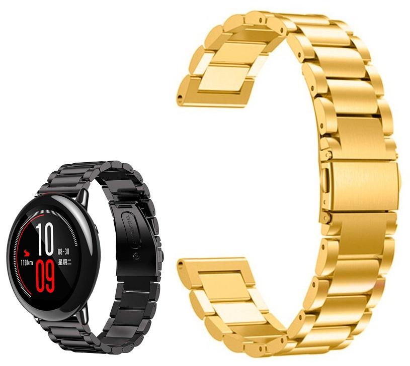Correia Met. Elos (Dourado) p/ Xiaomi Amazfit Pace/Stratos/Stratos2S/GTR 47mm/Ticwatch/Huawei/Samsun