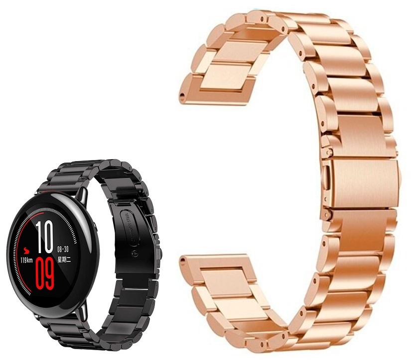 Correia Met. Elos (Rosa) p/ Xiaomi Amazfit Pace/Stratos/Stratos2S/GTR 47mm/Ticwatch/Huawei/Sams