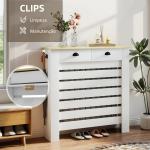 Cobertura para Radiador com Gavetas Cobertura para Radiador de MDF para Sala de Estar Dormitório Corredor 111x19x95,5 cm Branco