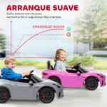 Carro Elétrico para Crianças Maserati Gran Turismo Folgore 12V Controlo Remoto Faróis Buzina e Música MP3 98x59x43 cm Cinza