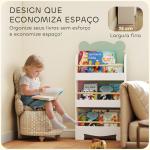 Estante Infantil 3 Níveis Design de Ursinho Cantos Arredondados e Barreiras de Segurança para Livros e Brinquedos Verde