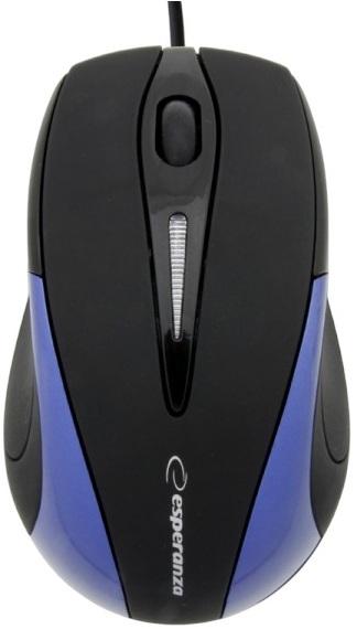 Rato Óptico USB SIRIUS 3D 1000DPI (Preto/Azul) - ESPERANZA