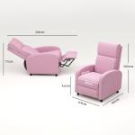 Poltrona Relax Reclinável até 160° Poltrona Reclinável Manual com Apoio para os Pés 64x86x102 cm Rosa