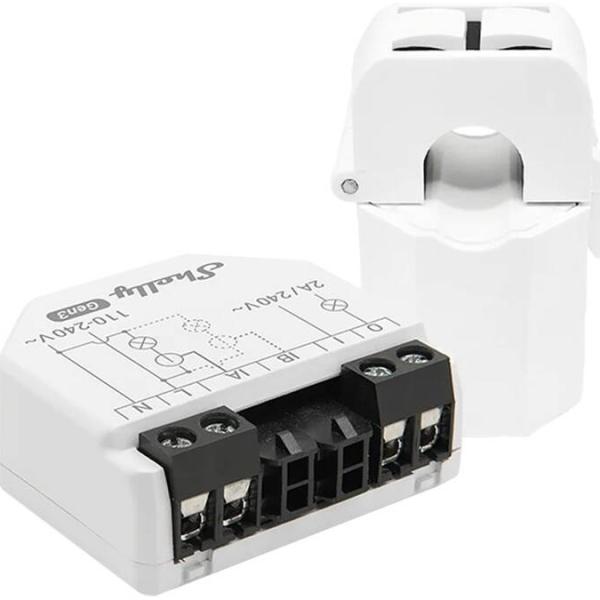 Módulo Medidor de Consumo Duplo p/ Automação c/ Pinça de 50A - Shelly EM Gen3 + 50A CT