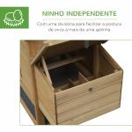 Galinheiro de Madeira de Abeto para Exterior Gaiola para 2 - 3 Galinhas com Cercado de Arame Teto Abatível Caixa Ninho Bandeja Removível e Rampa 150,5x54x87 cm Natural