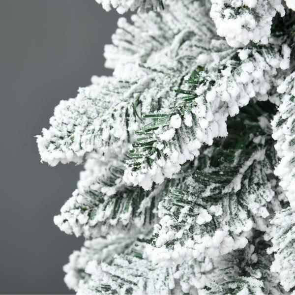 Árvore de Natal Artificial Nevada com 523 Ramos Suporte de Aço Dobrável Decoração para Casa Festas Ø74x180 cm Verde