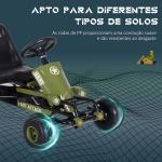 Kart a Pedais com Assento Ajustável Embreagem Travão de Mão para Crianças de 3 - 6 Anos 99x65x56 cm Verde e Preto