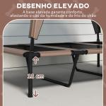 Cama para Cães Elevada com Toldo para Cães Médios com Estrutura de Aço e Bolsa de Transporte 106x76x94 cm Marrom Claro