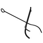 Suporte para Lenha de 2 Níveis Porta Lenha Exterior e Interior Metálico com 4 Ferramentas para Lareira Carga Máx. 100kg 40x30x74,5cm Preto