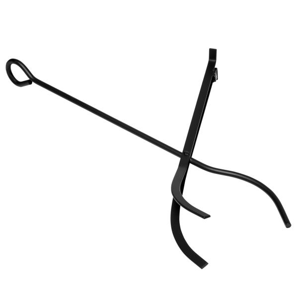 Suporte para Lenha de 2 Níveis Porta Lenha Exterior e Interior Metálico com 4 Ferramentas para Lareira Carga Máx. 100kg 40x30x74,5cm Preto