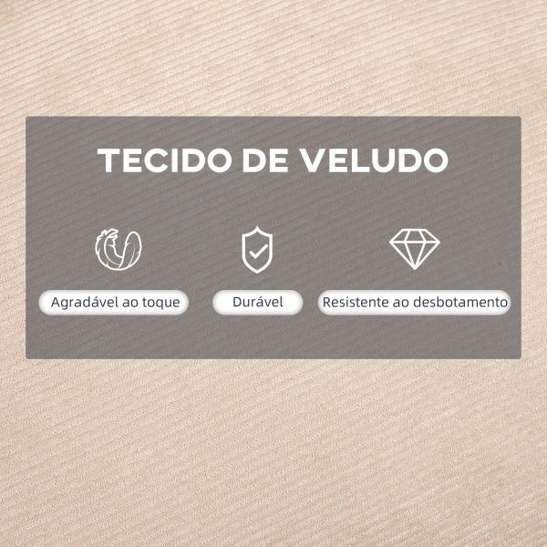 Poltrona Relax com Apoio para os Pés Poltrona Reclinável com Encosto Ajustável Estofada em Veludo 68x91,5x88 cm Bege