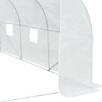 Estufa Tipo Túnel 445x299x200cm com Porta Enrolável 6 Janelas Estufa para Cultivo de Plantas Verduras Branco