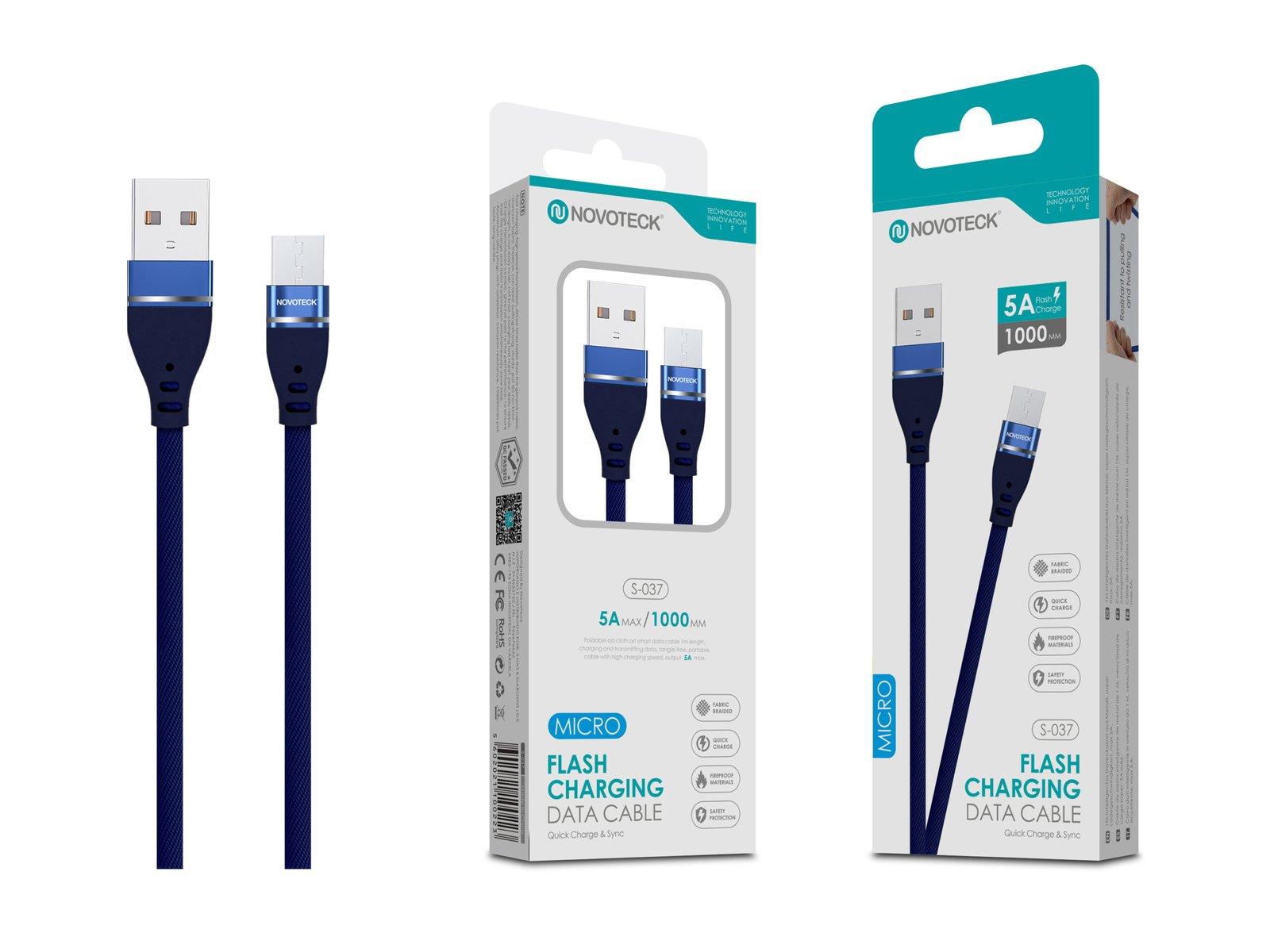 Cabo de Dados Micro USB Textil Trançado 5A 1M S-037