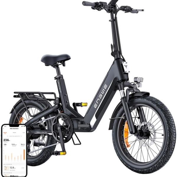 Bicicleta Elétrica L20 3.0 BOOST 250W 20 (Preto) - ENGWE
